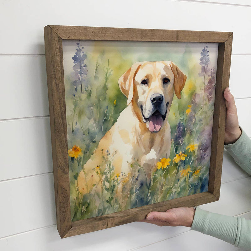 Wildflower Labrador Retriever - Springtime Dog Canvas Art