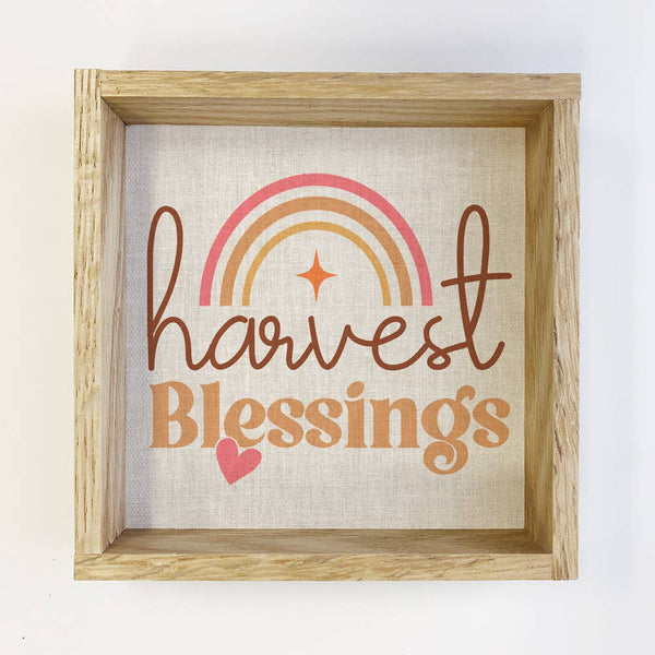 Harvest Blessings Boho - Cute Word Sign Canvas Art