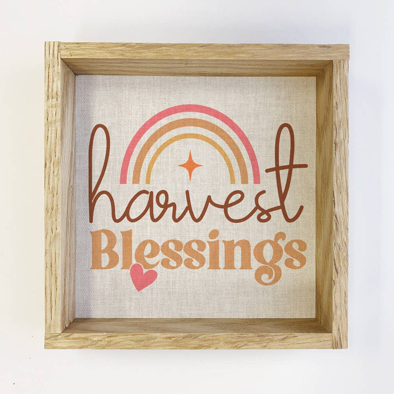 Harvest Blessings Boho - Cute Word Sign Canvas Art