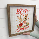 Vintage Valentines Bunny Berry Special - Valentines Day Art