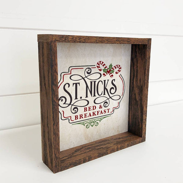 St. Nick's Bed & Breakfast Small Canvas and Wood Home Decor