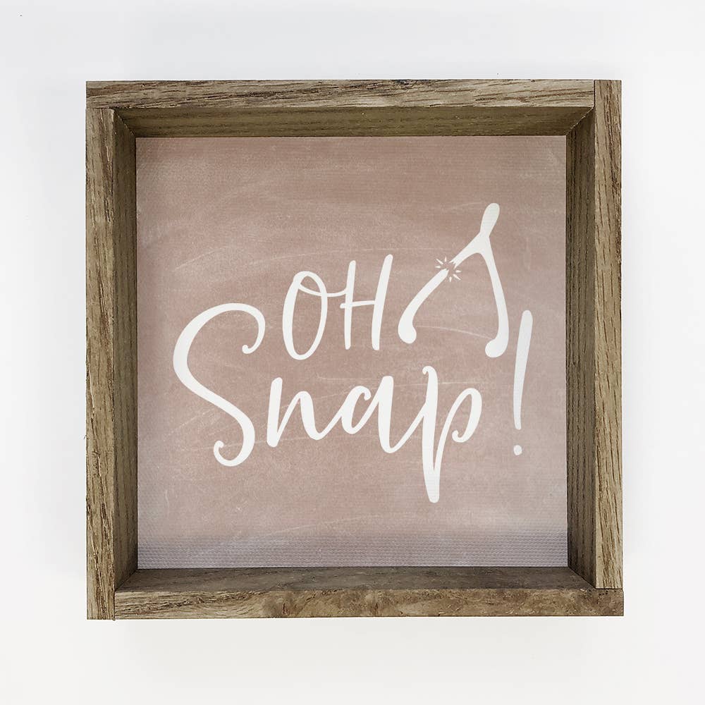 Oh Snap Turkey Wishbone - Thanksgiving Canvas Art - Framed