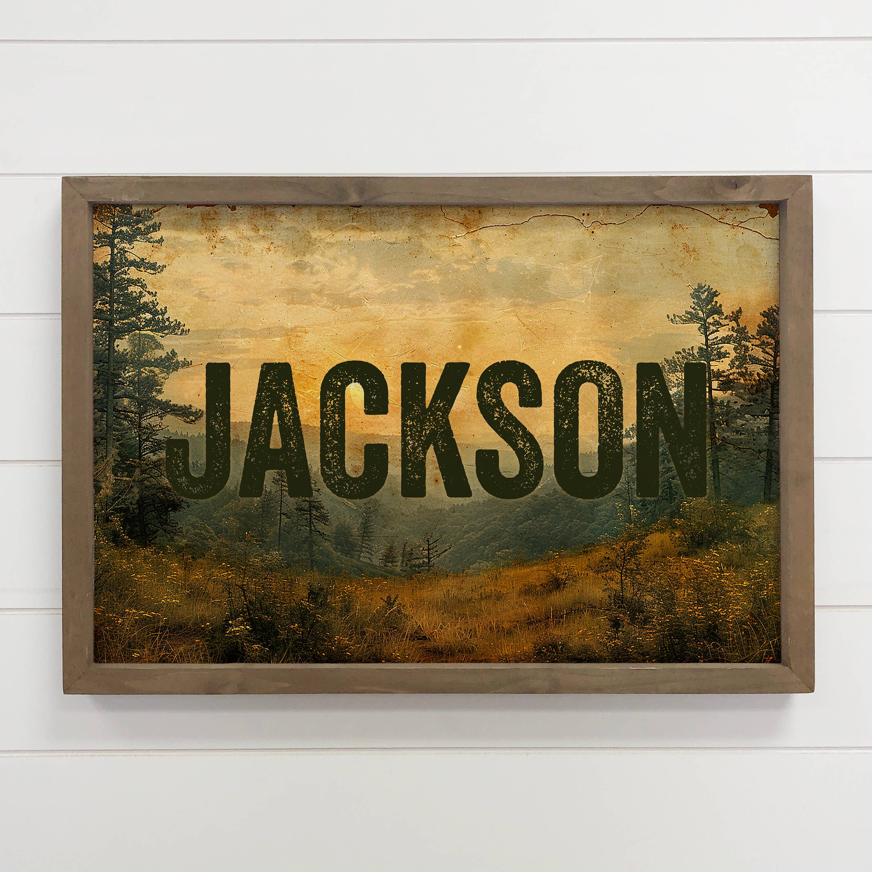 Custom Rustic Mountain Overlook - Custom Sign - Wood Framed