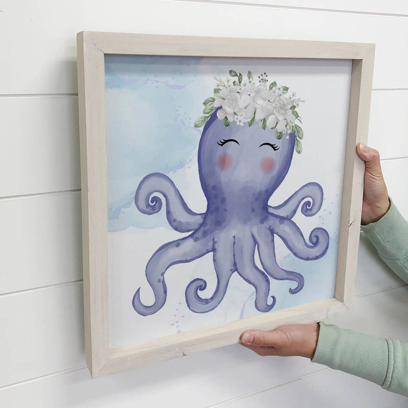 Cute Octopus Baby Room Sign - Ocean Theme Room Decor