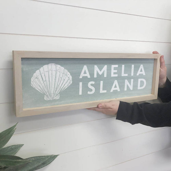 Customizable Coastal Sign - Chalky Seashell Amelia Island