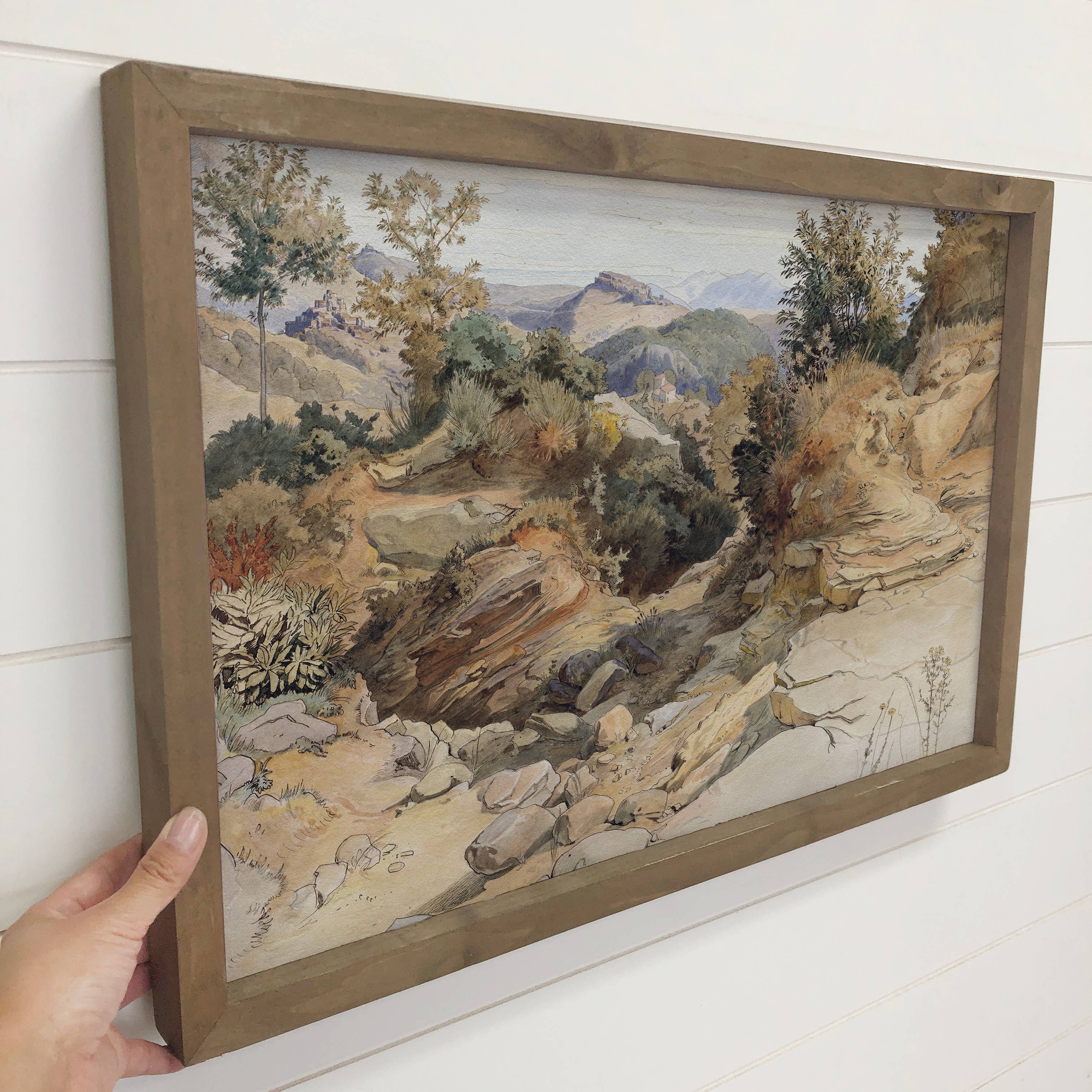 Rocky Ravine - Framed Nature Canvas Art - Cabin Wall Decor