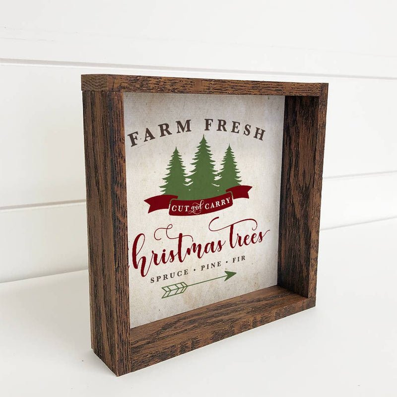 Farm Fresh Christmas Tree Small Canvas and Wood Home Decor