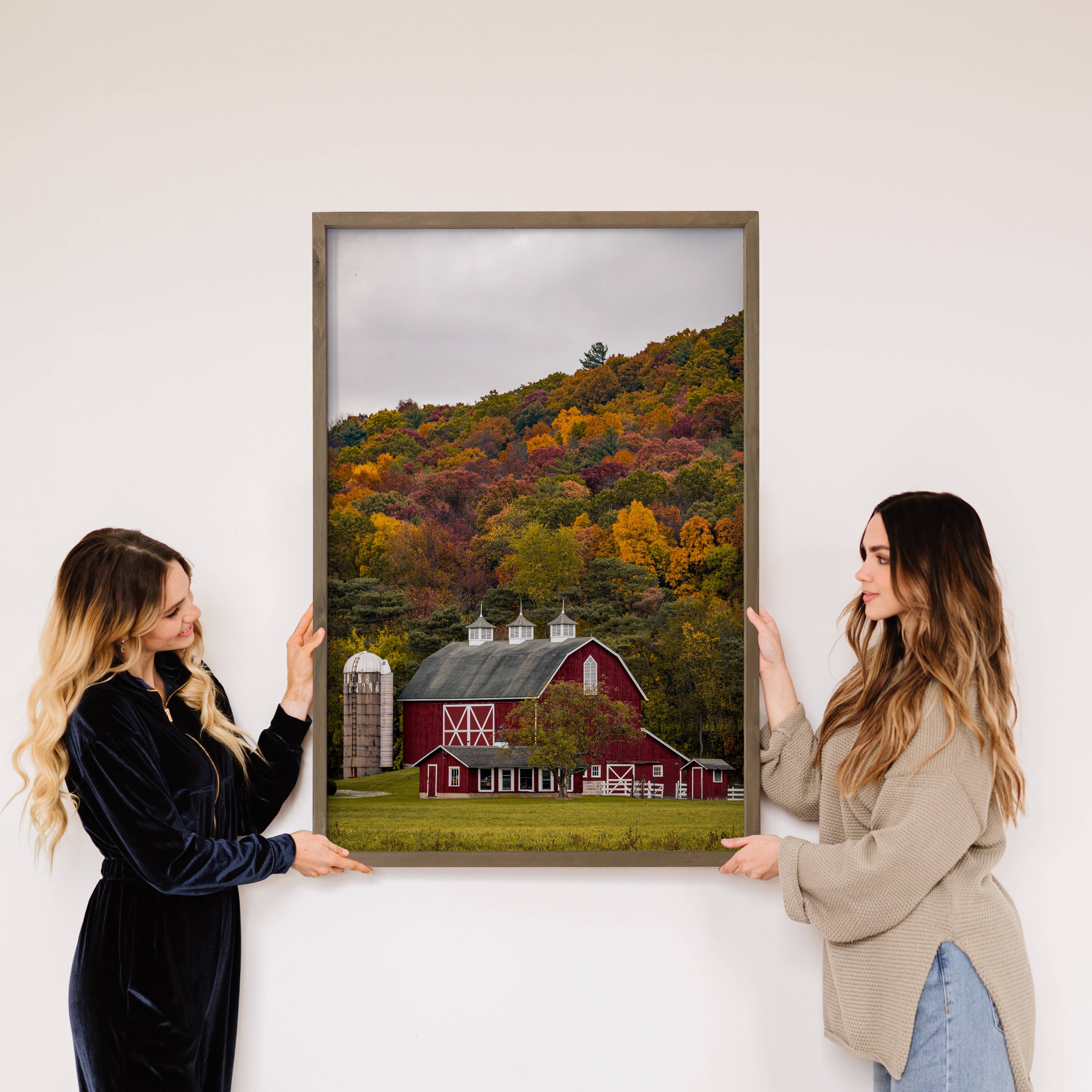 Fall Hillside Barn Wall Art - Fall Landscape Canvas Art