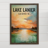 Custom with Any Lake Name - Sunset Lake Lanier - Wood Art