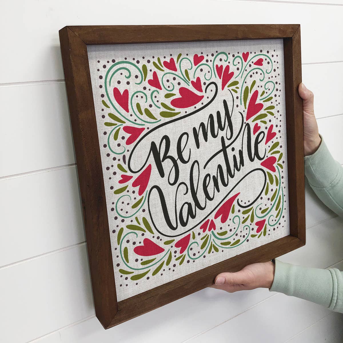 Be My Valentine Hearts Swirl - Valentines Day Canvas Art