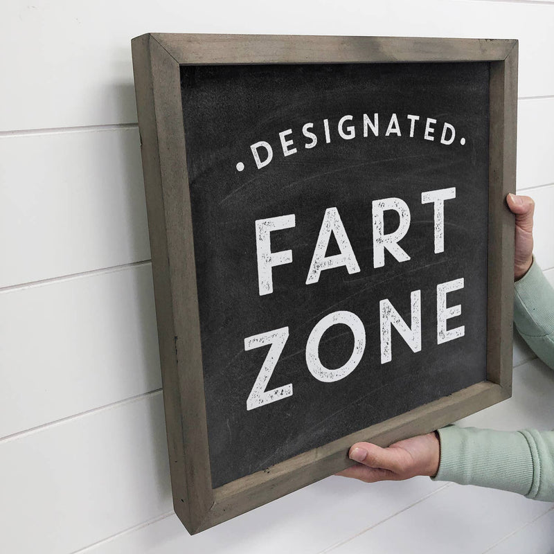 Funny Bathroom Sign- Fart Zone- Small Sitting Sign