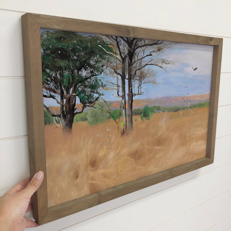 African Savannah - Savannah Landscape Canvas Art - Framed