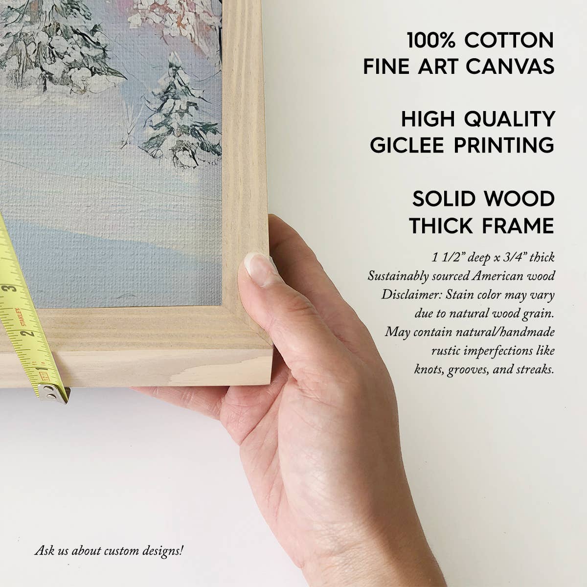 Pastel Winter Village - Winter Canvas Art - Wood Framed Art