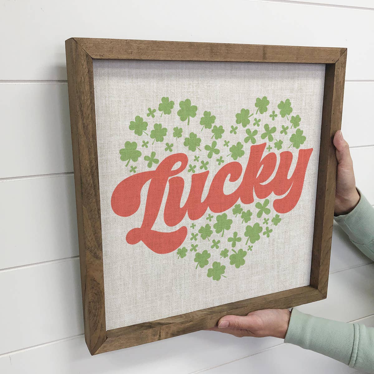 Lucky Clovers - St. Patrick's Day Canvas Art - Wood Framed