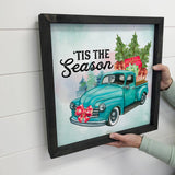 Tis the Season Christmas Truck - Framed Holiday Wall Art