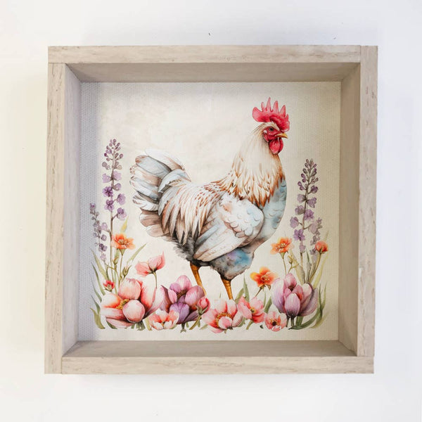 Spring Chicken Soft Colors - Chicken Canvas Art - Framed Art