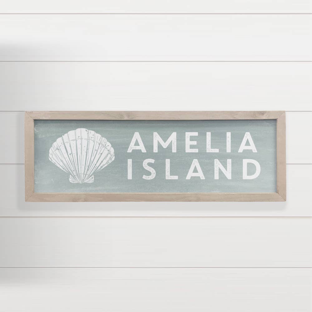 Customizable Coastal Sign - Chalky Seashell Amelia Island