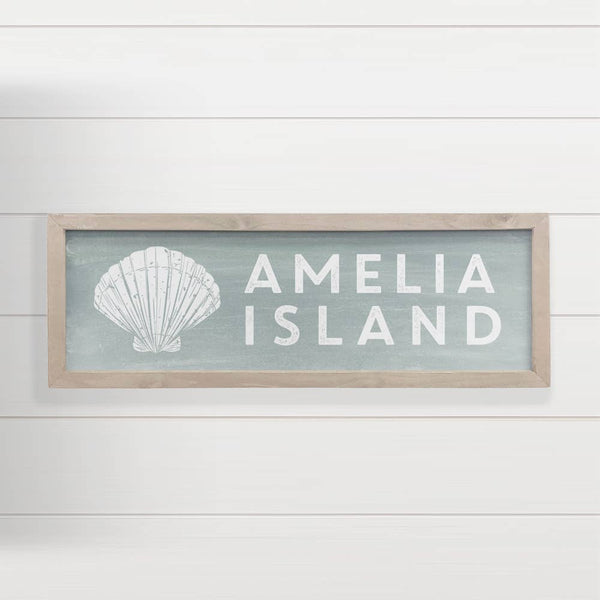 Customizable Coastal Sign - Chalky Seashell Amelia Island