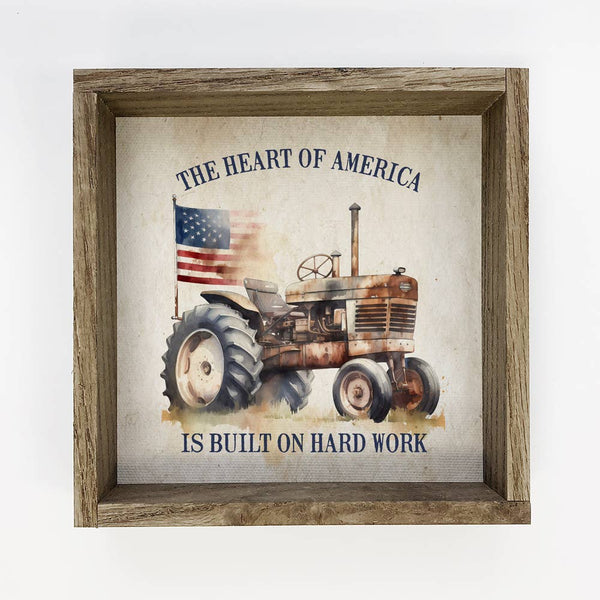 Hard Work America - Vintage America Sign - Farmhouse Decor