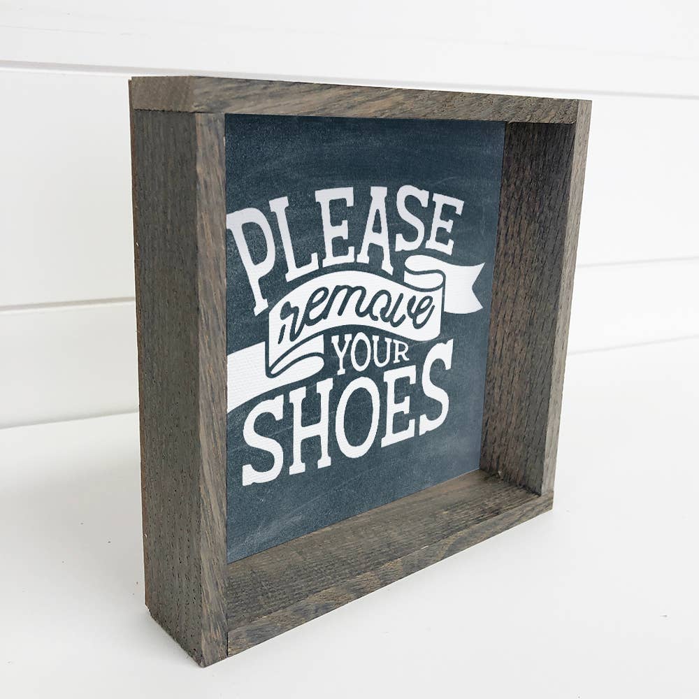 Please Remove Shoes Small Entry Wall Shelf Decor Gift