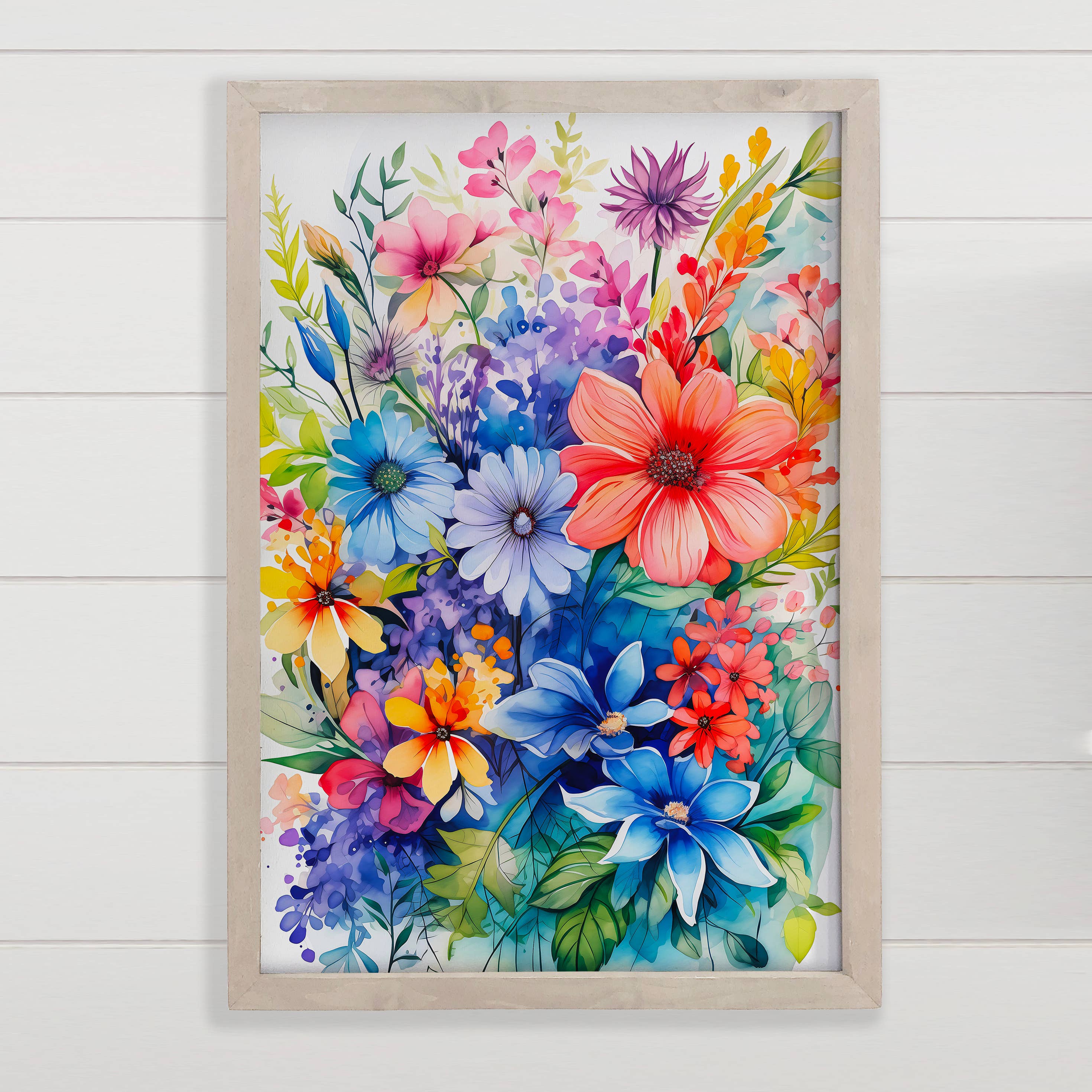 Bright Watercolor Floral - Vibrant Flower Bouquet Canvas Art