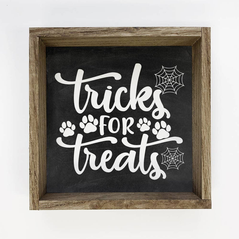 Tricks for Treats - Cute Framed Word Sign - Animal Wall Art