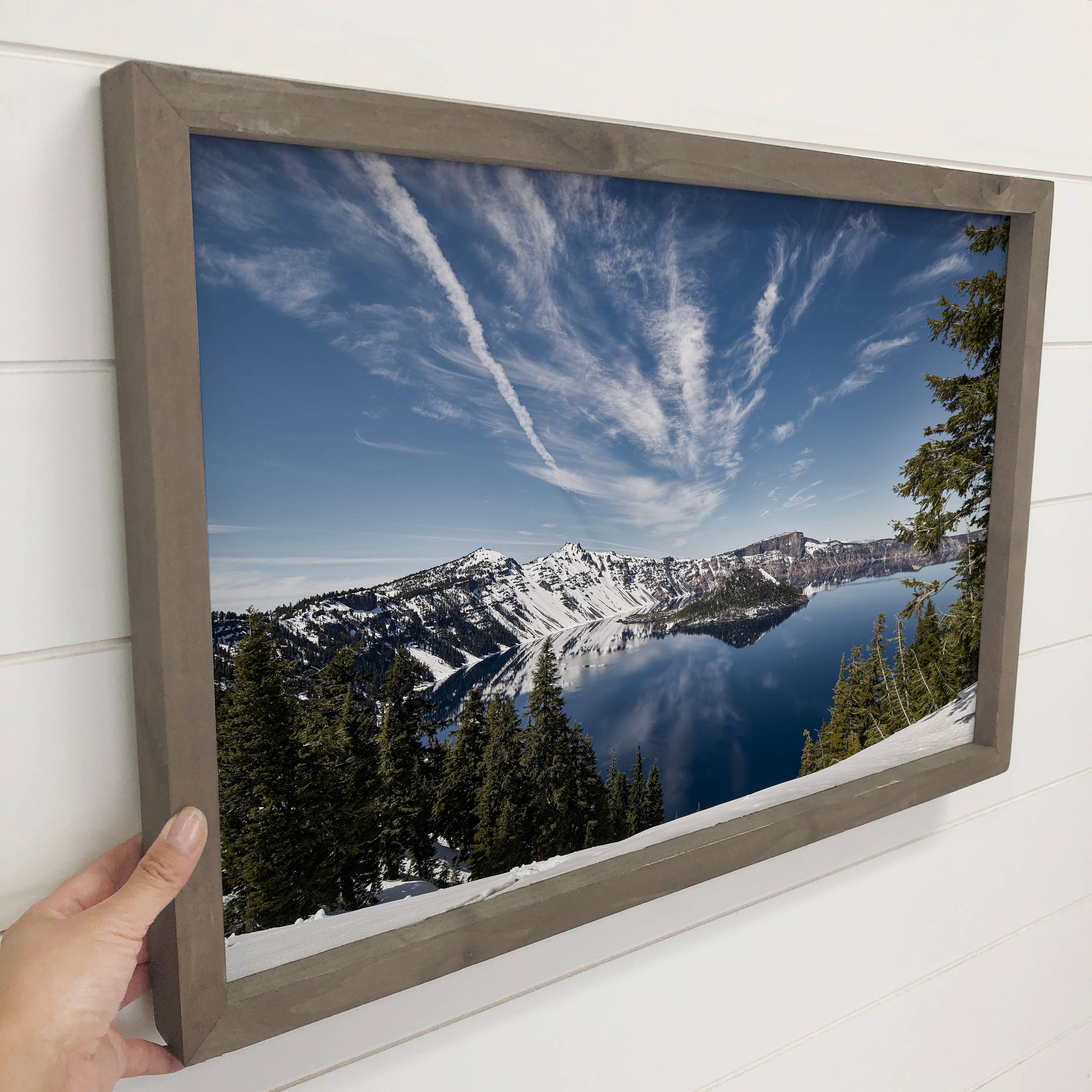 Crater Lake - Wood Framed Nature Photography - Cabin Decor