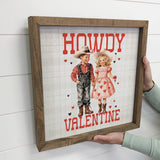 Vintage Valentines Howdy Kids - Valentines Day Canvas Art