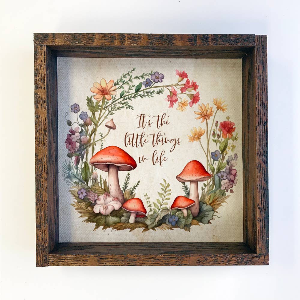 It's The Little Things Mushroom - Spring Flower Painting