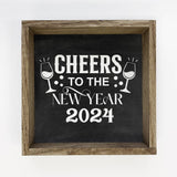 Cheers to the New Year - New Years Word Canvas Art - Framed