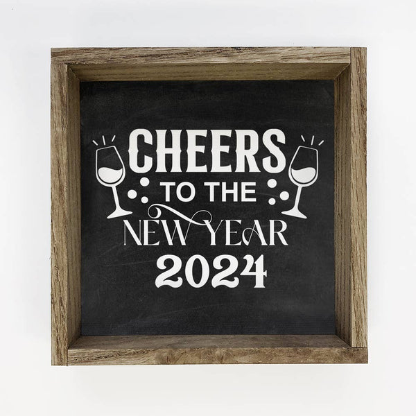 Cheers to the New Year - New Years Word Canvas Art - Framed