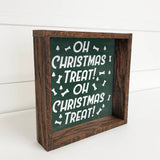 Oh Christmas Treat - Cute Holiday Dog Word Sign - Framed Art