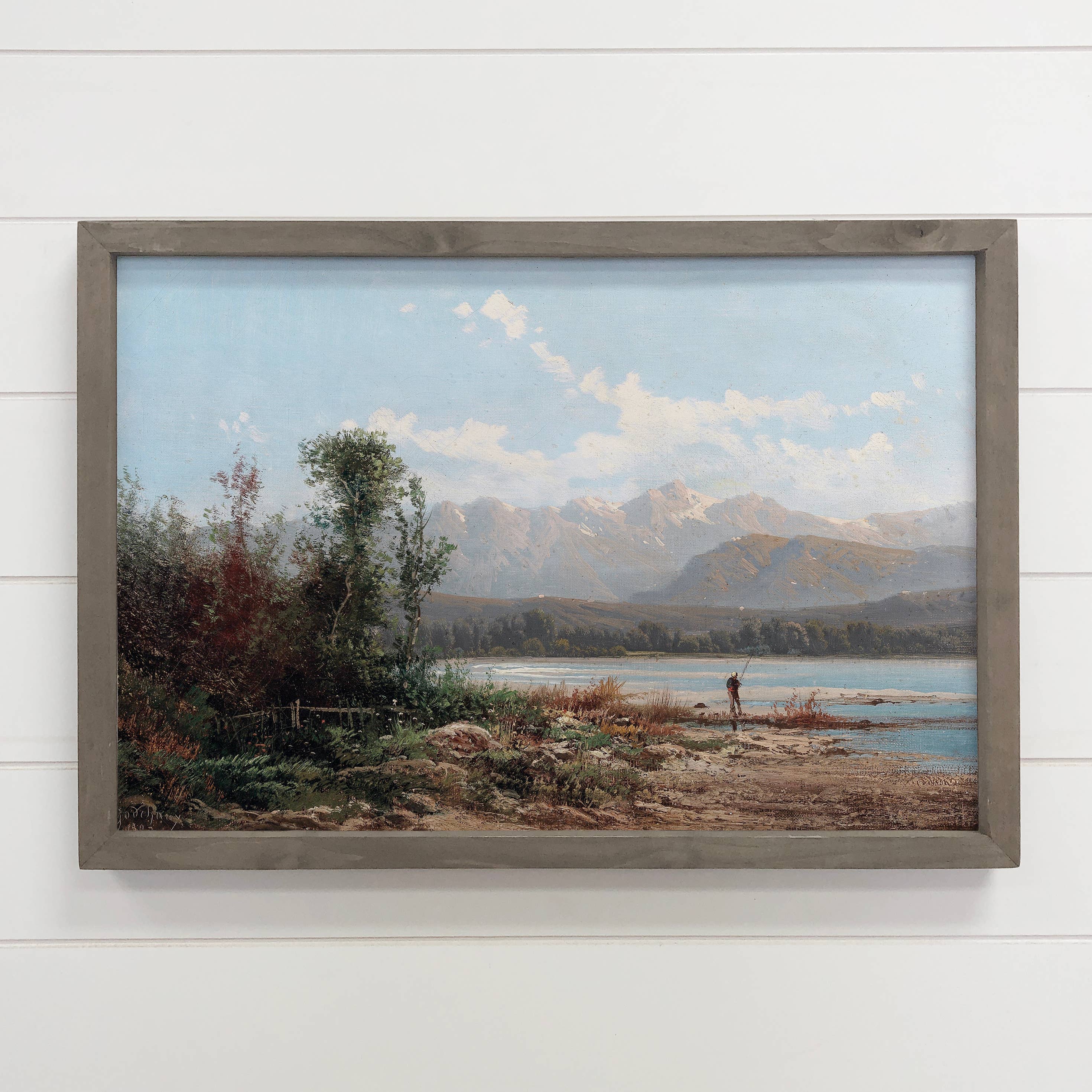 Fishing by the Lake - Lake House Wall Art -Framed Nature Art