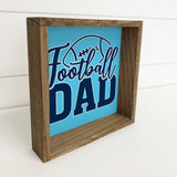 Custom Team Colors Football Dad Decor with Aged Oak Frame