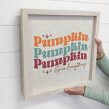 Pumpkin Spice Retro Word Sign - Thanksgiving Word Canvas Art