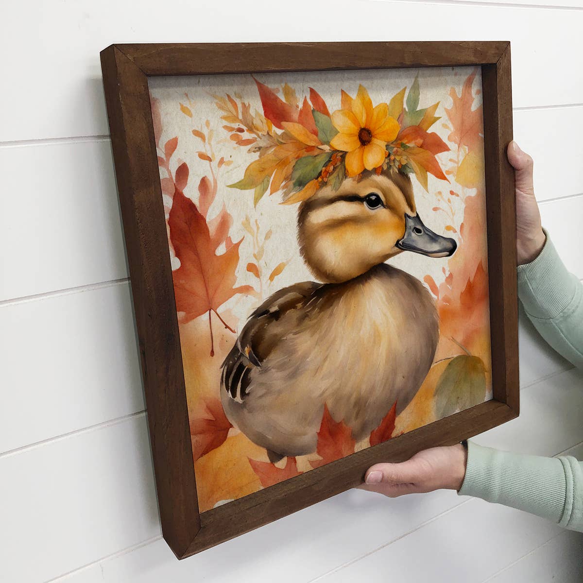 Fall Farm Animals Baby Duck- Cute Baby Animal Canvas Art