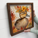 Fall Farm Animals Baby Duck- Cute Baby Animal Canvas Art