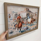 Pioneer Caravan - Pioneer Canvas Wall Art - Wood Framed Art