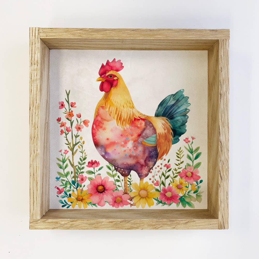 Spring Chicken Bright Blooms - Spring Chicken Canvas Art