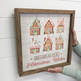 Vintage Gingerbread Kisses House - Cute Holiday Canvas Art