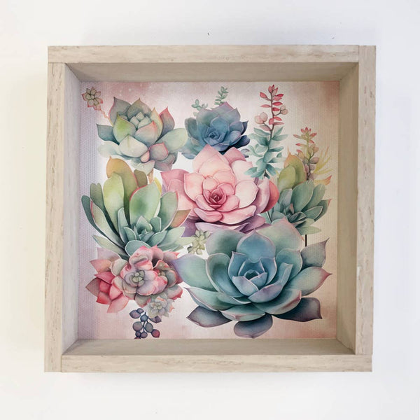 Succulent Watercolor (Pink) - Cute Succulent Painting -