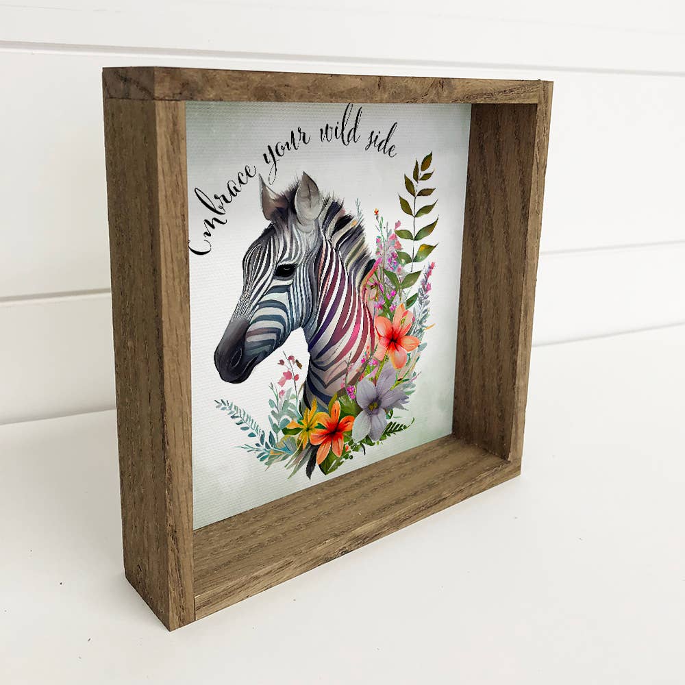 Zebra Wild Side - Zebra and Wildflowers -