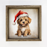 Golden Shih Tzu Puppy Santa Hat - Cute Holiday Animal
