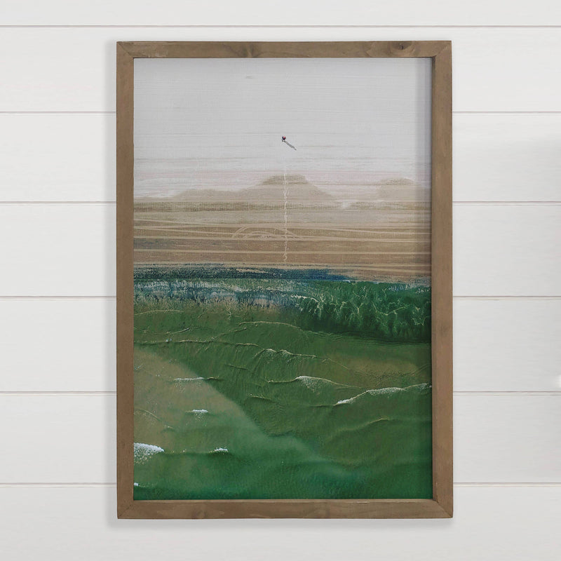 Beach Aerial Solitude - Beach Canvas Art - Wood Framed Decor