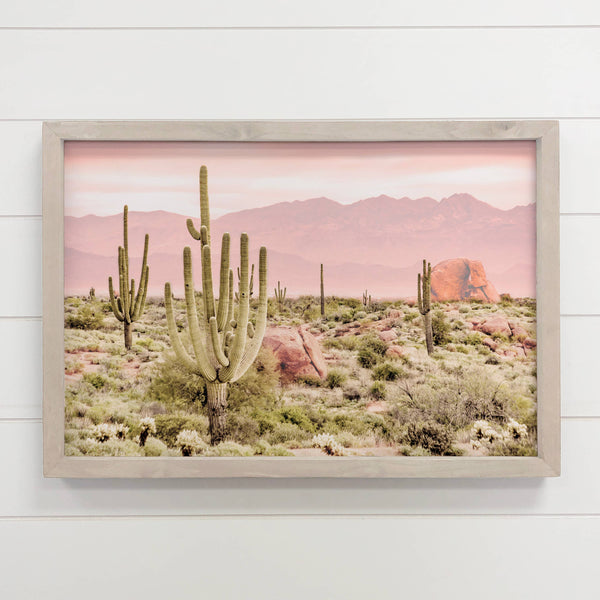 Pink Sky Desert - Framed Nature Photograph - Desert Wall Art