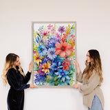 Bright Watercolor Floral - Vibrant Flower Bouquet Canvas Art