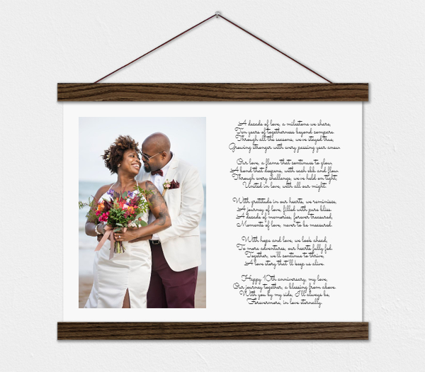 10 Year Anniversary Gift - Photo Canvas and Poem