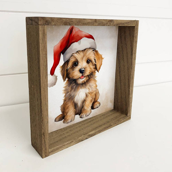 Golden Shih Tzu Puppy Santa Hat - Cute Holiday Animal