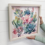 Succulent Watercolor (Pink) - Cute Succulent Painting -