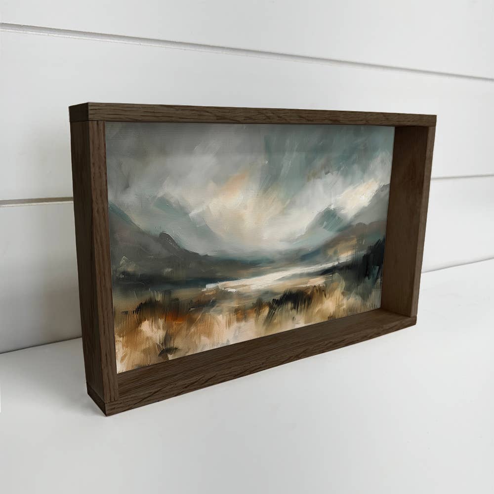 Abstract Black & Gray Mountains - Mountain Landscape Artwork